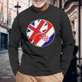 クロアチアの旗 イングランド イギリス 英語 イギリス クロアチア語 長袖Tシャツ 高齢者への贈り物