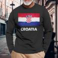 クロアチア国旗ジャージ 長袖Tシャツ 高齢者への贈り物