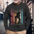 ケトルベル レトロ ワークアウト パワーリフティング ボディビルダー パンプペン 長袖Tシャツ 高齢者への贈り物