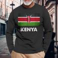 ケニア国旗tシャツ 長袖Tシャツ 高齢者への贈り物