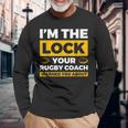 コーチがラグビーについて警告したロックはアイム・ザ・ロック 長袖Tシャツ 高齢者への贈り物