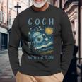 ゴッホ ゴッホ 流れる星月夜 美術史 駄洒落ユーモア 長袖Tシャツ 高齢者への贈り物