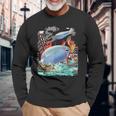 サカバンバスピス フィッシュミーム 怪獣 長袖Tシャツ 高齢者への贈り物