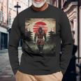 サムライ ビッグフット 日本のヴィンテージ 浮世絵 アート愛好家 長袖Tシャツ 高齢者への贈り物