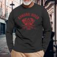 サムライ ライダー Ronin 侍 戦国武将 日本 武士道 戦士 ダメージ バイク エンジン カタナ 長袖Tシャツ 高齢者への贈り物