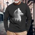 サモエド 犬 グラフィック ペット イラスト サモエド 長袖Tシャツ 高齢者への贈り物