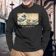 サーフィン ノーフォークテリア 神奈川波 和 犬 面白い 長袖Tシャツ 高齢者への贈り物