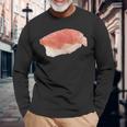 サーモン握り ローポリお寿司 鮭 レトロディザイン 長袖Tシャツ 高齢者への贈り物