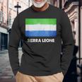 シエラレオネ国旗tシャツ 長袖Tシャツ 高齢者への贈り物