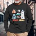 ジョーズシャークライトハウスオルカボートポリス 長袖Tシャツ 高齢者への贈り物
