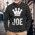 ジョー・ザ・キングクラウン＆ネーム・デザイン・フォー・メンズ・フォー・メンズ 長袖Tシャツ 高齢者への贈り物
