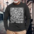 スキャンしないで！Qr スキャン・ミー・ジョーク・ファニー・ミドル・フィンガー 長袖Tシャツ 高齢者への贈り物