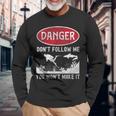 スキューバダイビング ダイバー Danger Don't Follow Me You Won't Make It 長袖Tシャツ 高齢者への贈り物