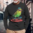 スケートボード セキセイインコ スケート セキセイインコ 長袖Tシャツ 高齢者への贈り物