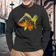 スズキ魚グラフィック デザイン海海洋動物 長袖Tシャツ 高齢者への贈り物