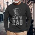スタッフォードシャーブルテリア ブラック 男性用 スタッフィー パパ 長袖Tシャツ 高齢者への贈り物