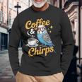 セキセイインコ コーヒー チャープス セキセイインコ 長袖Tシャツ 高齢者への贈り物