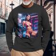 セクシーガールグラフィックtシャツ セクシーラティーナビキニモデル&スポーツカー 長袖Tシャツ 高齢者への贈り物