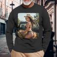 セクシーガールグラフィックtシャツ カウガールピンナップガール 2 長袖Tシャツ 高齢者への贈り物