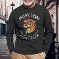 タイガー ムエタイ バンコク ジム レトロ ヴィンテージ 長袖Tシャツ 高齢者への贈り物