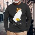 タコキャット-楽しい猫の回文 長袖Tシャツ 高齢者への贈り物