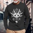 ダークオカルト アホロートル ゴシック クロス グランジ イラスト 長袖Tシャツ 高齢者への贈り物