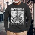 ダートバイクオールドマン 長袖Tシャツ 高齢者への贈り物