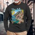 チャオ・ア・ベラ イタリア アマルフィ海岸 ポジターノ地中海 長袖Tシャツ 高齢者への贈り物