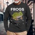 ツノガエル ストリートウェア カエル飼育員 長袖Tシャツ 高齢者への贈り物