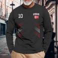 デンマーク サッカーファンジャージー デンマーク国旗 フットボール愛好家 長袖Tシャツ 高齢者への贈り物
