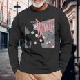 デヴィッド・ボウイ Let's Dance ピンクとグレー 長袖Tシャツ 高齢者への贈り物