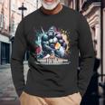 トゥールーズラグビー水彩 長袖Tシャツ 高齢者への贈り物