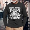 トランペットじいさん吹奏楽団マーチングバンド 長袖tシャツ 長袖Tシャツ 高齢者への贈り物