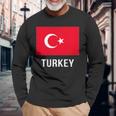 トルコの国旗 長袖Tシャツ 高齢者への贈り物