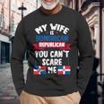 メンズ ドミニカ共和党の妻ドミニカ共和国 長袖Tシャツ 高齢者への贈り物