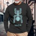 ナスカ ライン ペルーの地上絵モンキー宇宙飛行士クモ レトロ 長袖Tシャツ 高齢者への贈り物