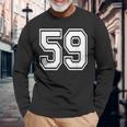 ナンバー59 59歳の誕生日ギフト選手チーム番号入りジャージ 長袖Tシャツ 高齢者への贈り物