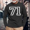 ナンバー71 代表チームスポーツチーム 誕生日 年齢 年 長袖Tシャツ 高齢者への贈り物