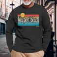 ニューポート ビーチ カリフォルニア レトロ サンセット サーフィン 旅行 ラブ サーフィン 長袖Tシャツ 高齢者への贈り物