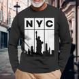 ニューヨークシティ Nyc スカイライン エンパイアステートビル 長袖Tシャツ 高齢者への贈り物