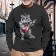 ハムスター ロックスター 動物 ギター 長袖Tシャツ 高齢者への贈り物