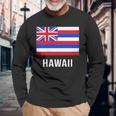 ハワイハワイの旗 長袖Tシャツ 高齢者への贈り物