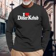 ハートドネルケバブが大好き 長袖Tシャツ 高齢者への贈り物