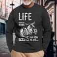 バイク オートバイ アメリカン クルーザー モーターサイクル おしゃれ ダメージ デザイン 長袖Tシャツ 高齢者への贈り物