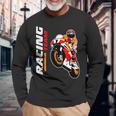 バイクレース Motorcycle Racing 長袖Tシャツ 高齢者への贈り物