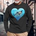 バラクーダ レトロ ハート バラクーダ 釣り 海水魚好き 長袖Tシャツ 高齢者への贈り物
