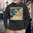 パグ 犬 面白いtシャツ イヌ 釣り メンズ おもしろ 面白い 服 おもしろグッズ 文字tシャツ ネタ 海釣り 川釣り 長袖Tシャツ 高齢者への贈り物