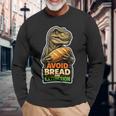 パンと絶滅を避ける恐竜ケトユーモア。 長袖tシャツ 長袖Tシャツ 高齢者への贈り物