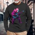 パンダプレイギター 長袖Tシャツ 高齢者への贈り物