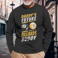 ビリヤード プールプレーヤーボール お父さん 息子 ヴィンテージ 8ボール 9ボール 長袖Tシャツ 高齢者への贈り物